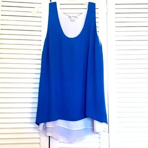 Dalia Collection Blue and White Top